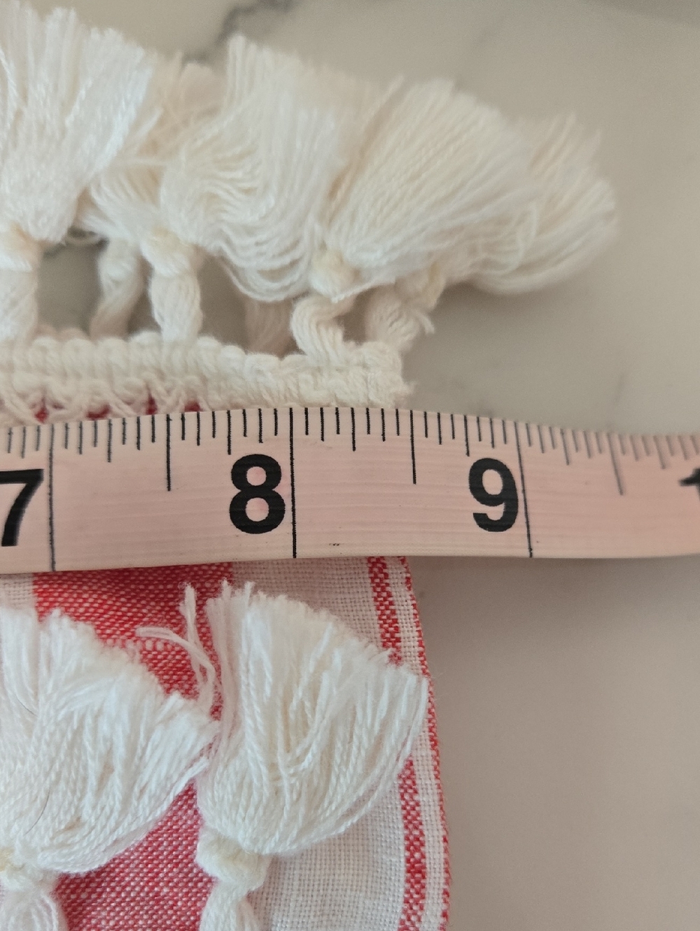 Crown & Ivy Striped Linen Cropped Pants Tassel Hem Coastal Preppy Beach Vacation - Picture 8 of 9